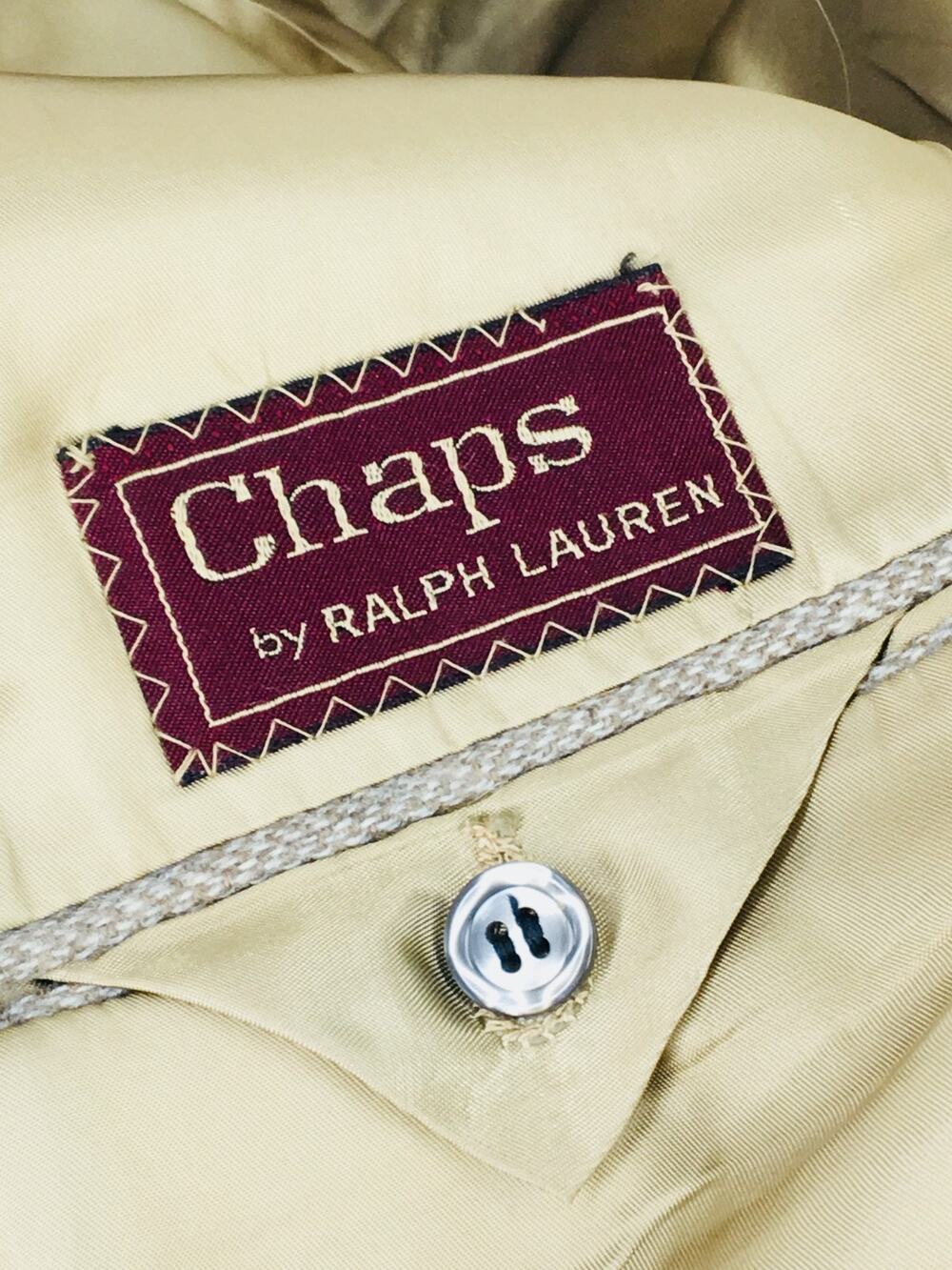 42L Chaps Ralph Lauren Vintage 2 Button Camel Hair Blazer Sport Coat Barleycorn